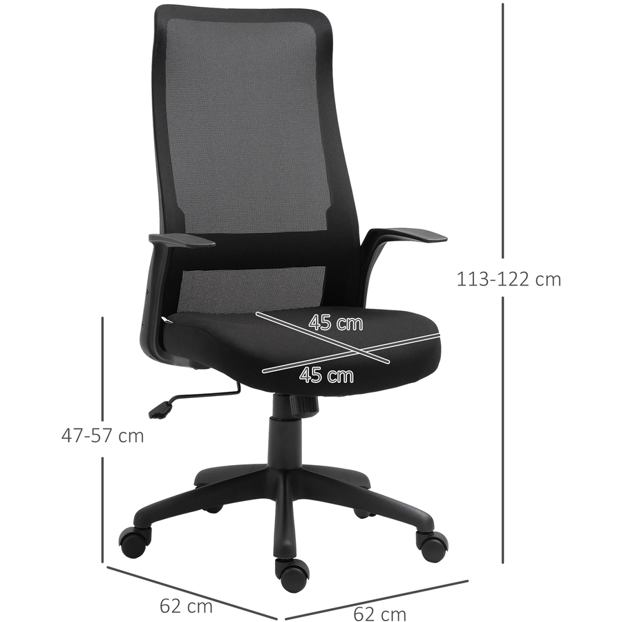 Vinsetto Bürostuhl ergonomisches liniendesign, atmungsaktiv, highend-Gas-lift Schwarz