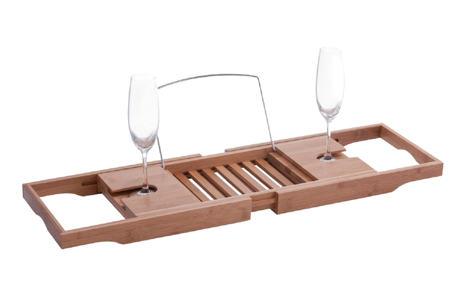 Zeller Present Badewannenbrücke »mit Glashalter Braun« Holzart: Bambus (China)