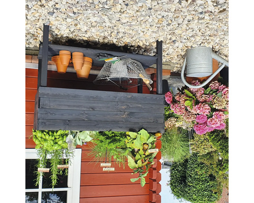 Verhoogd tuinbed op palen promadino incl. folie 100 x 50 x 80 cm antraciet