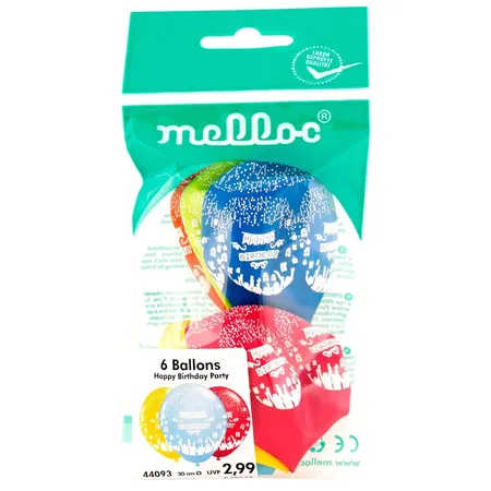 Melloc 6 Ballons Happy Birthday-Party