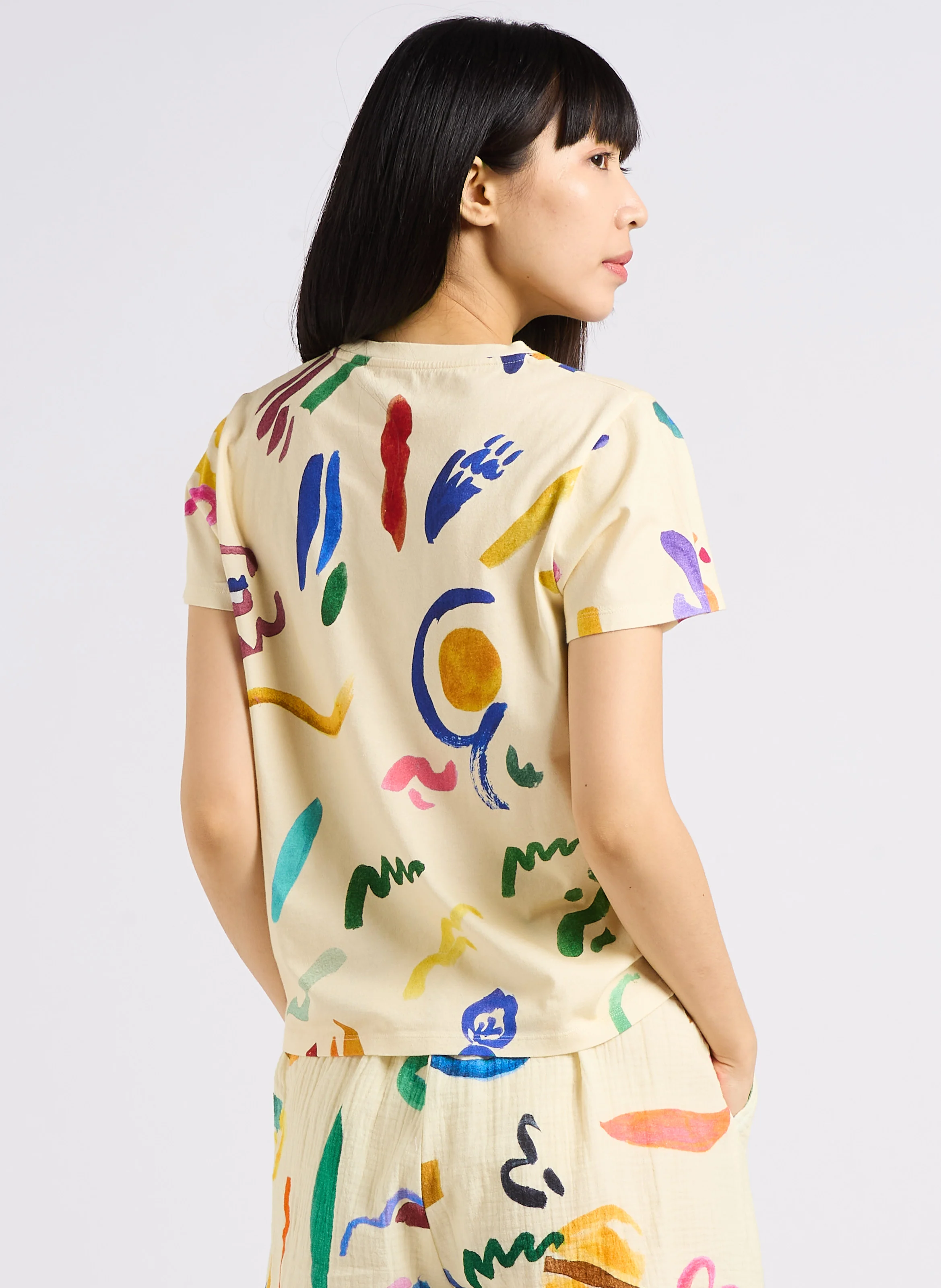 PRELUDE EN DO - Tee-shirt droit col rond à imprimé | Multicolore