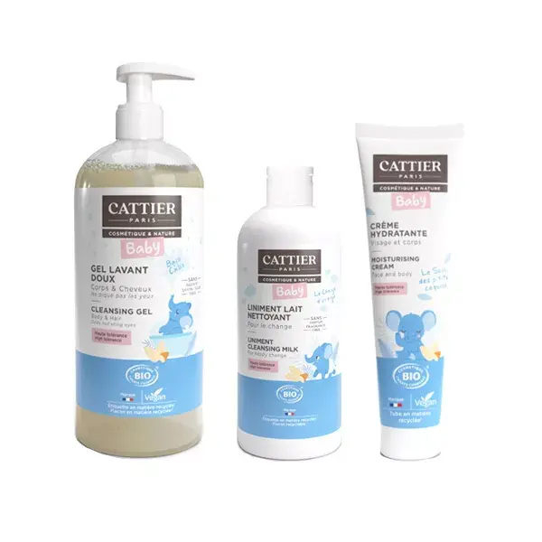 Kit de Presente Cattier Baby Essentials + Bolsa e Tapete para Troca de Fraldas Grátis