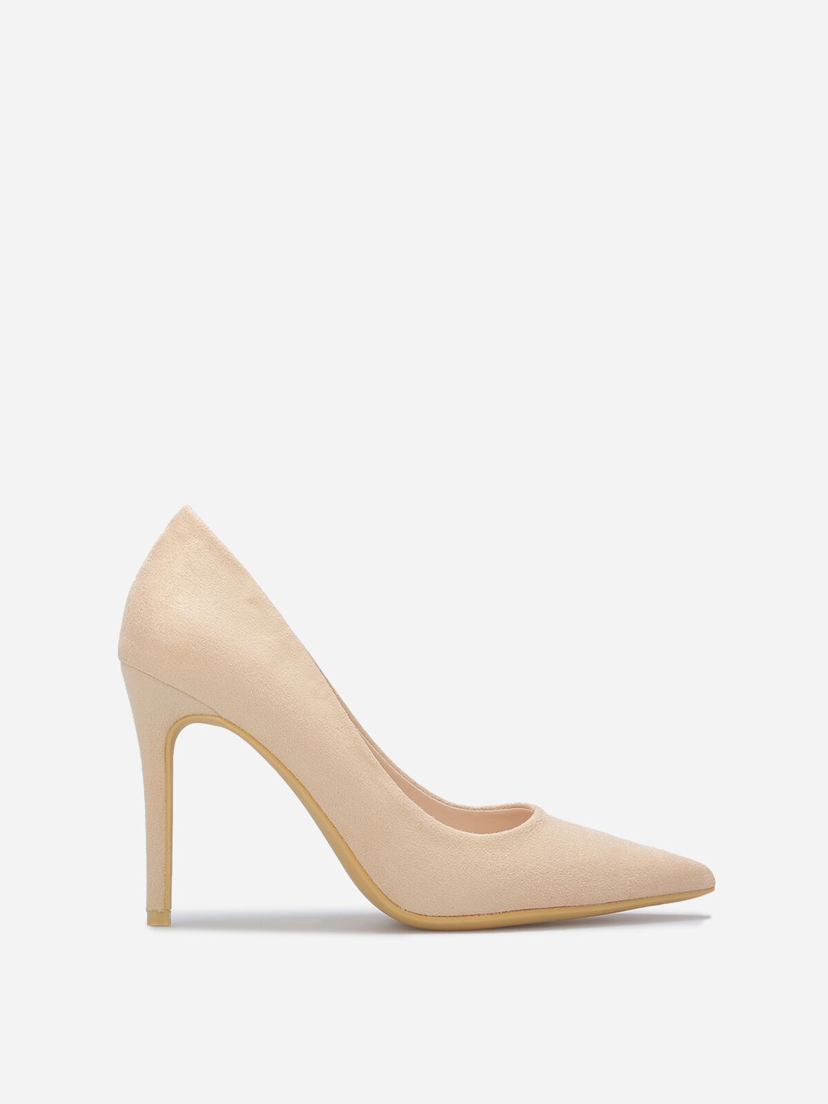 Escarpins pointus classiques en suédine- Beige