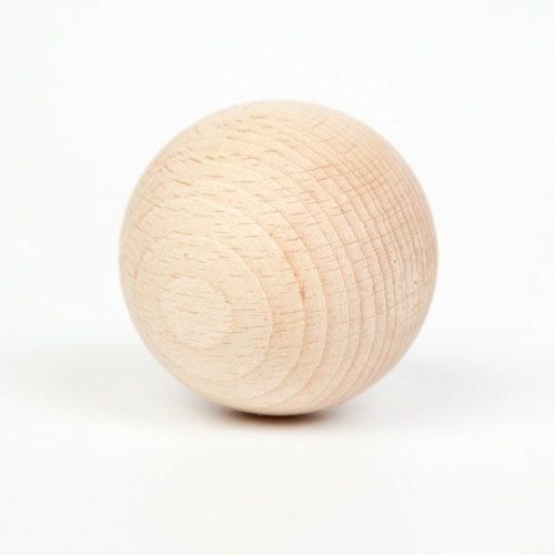 Grapat houten ballen - naturel (6st)