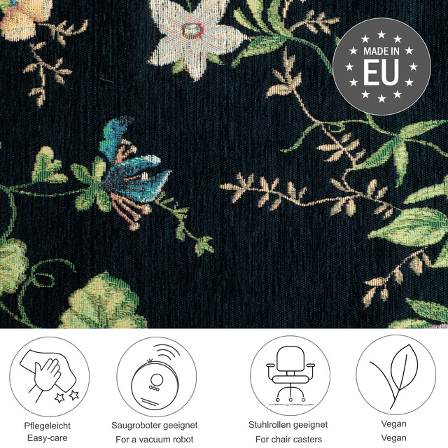 THEKO Teppich »Flomi Sagrini« rechteckig 4 mm Höhe Flachgewebe, Pastell-Farben, Blumen Design