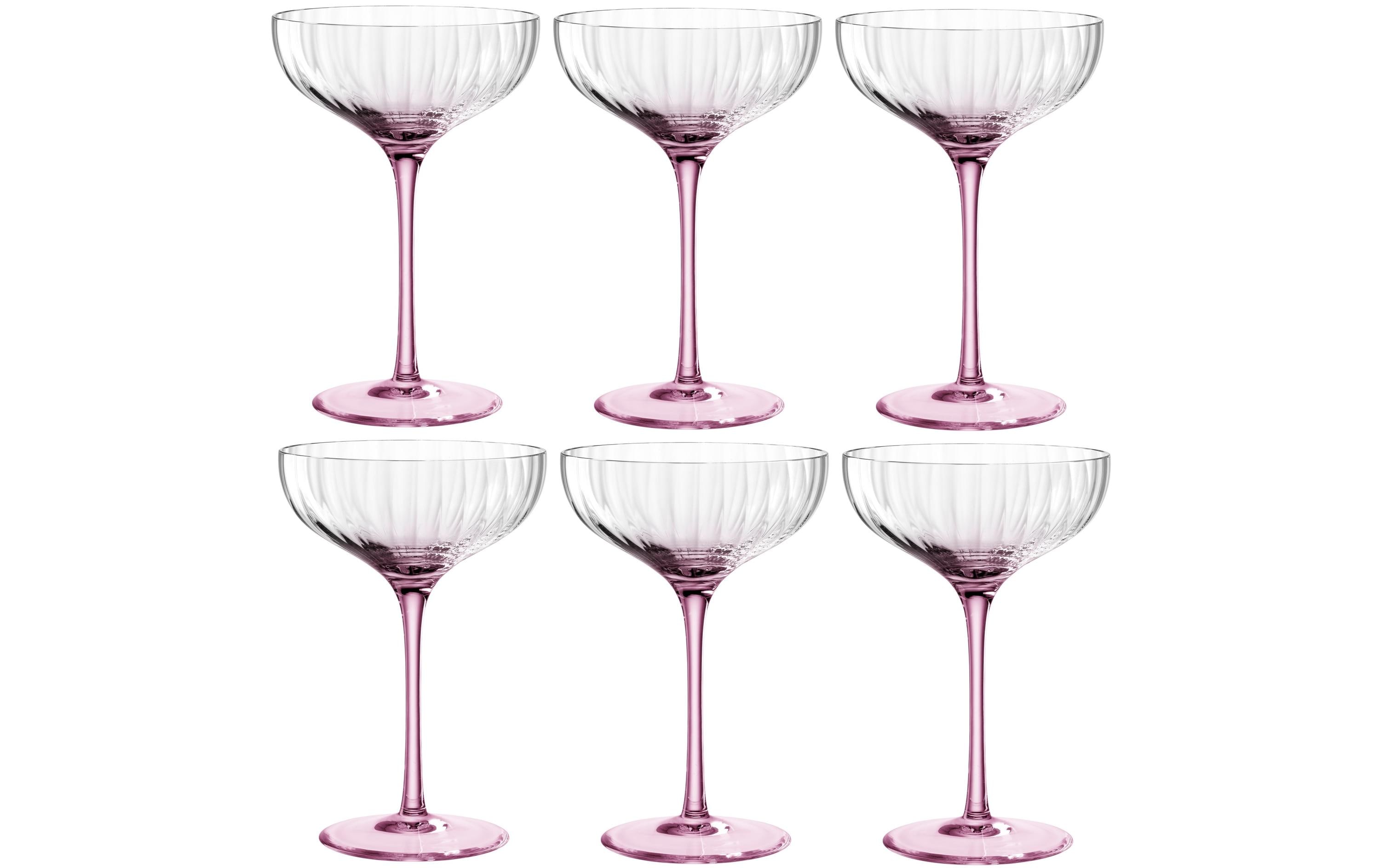 Champagnerglas Poesia 260 ml, 6 Stück, RosaGläser geeignet für Champagner oder Schaumweine