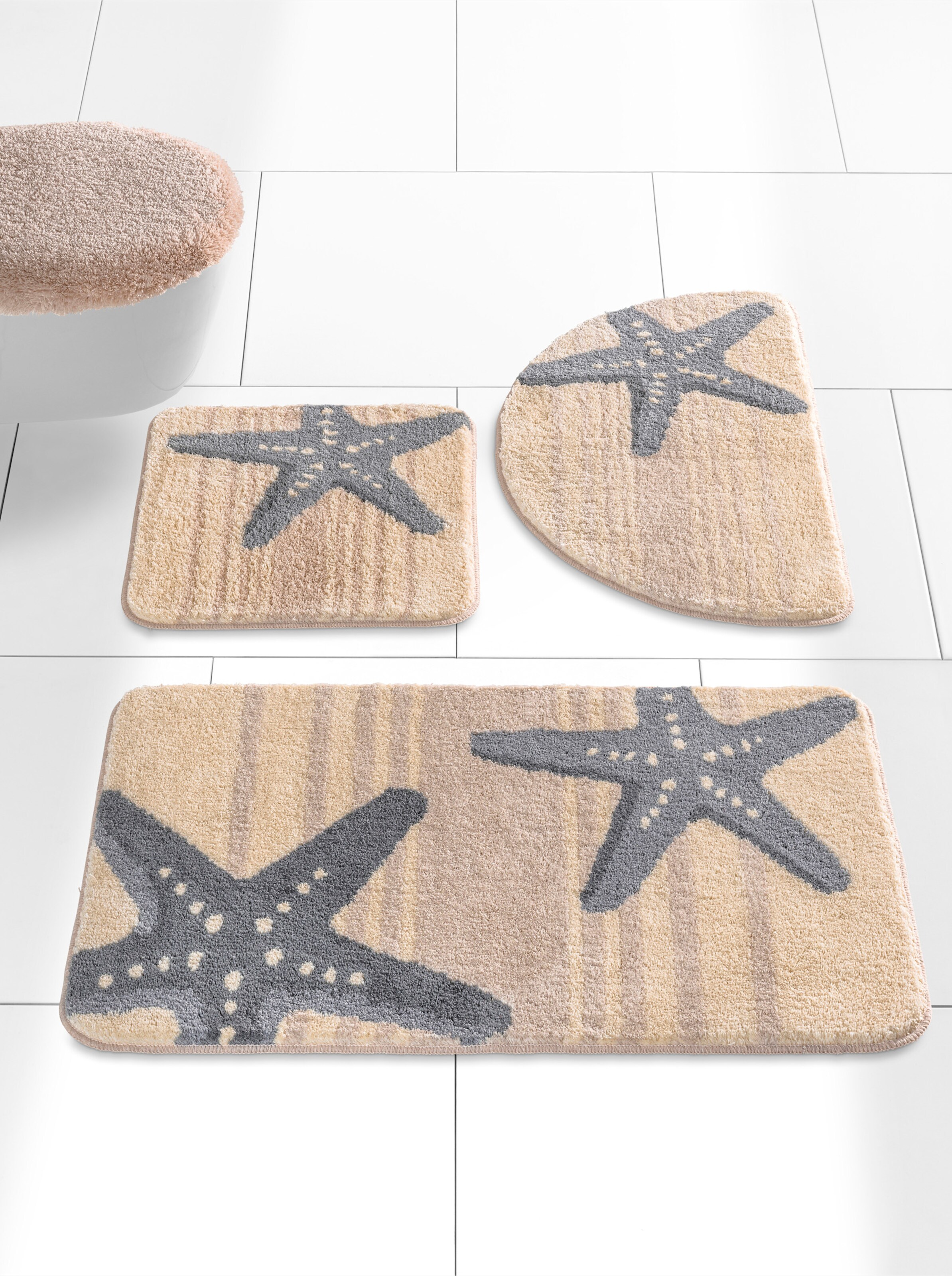 Kleine Wolke Badematte in beige-grau