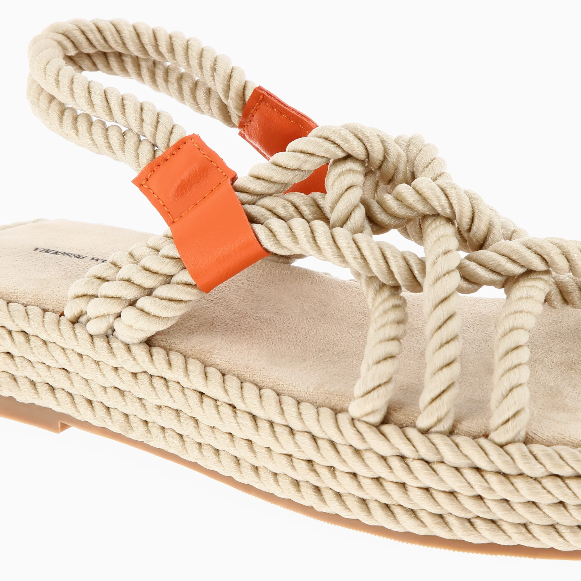 Sandales plates-Sandales en corde Anya beige à plateforme
