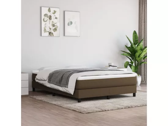 Sommier à lattes de lit Marron foncé 140x190 cm Tissu