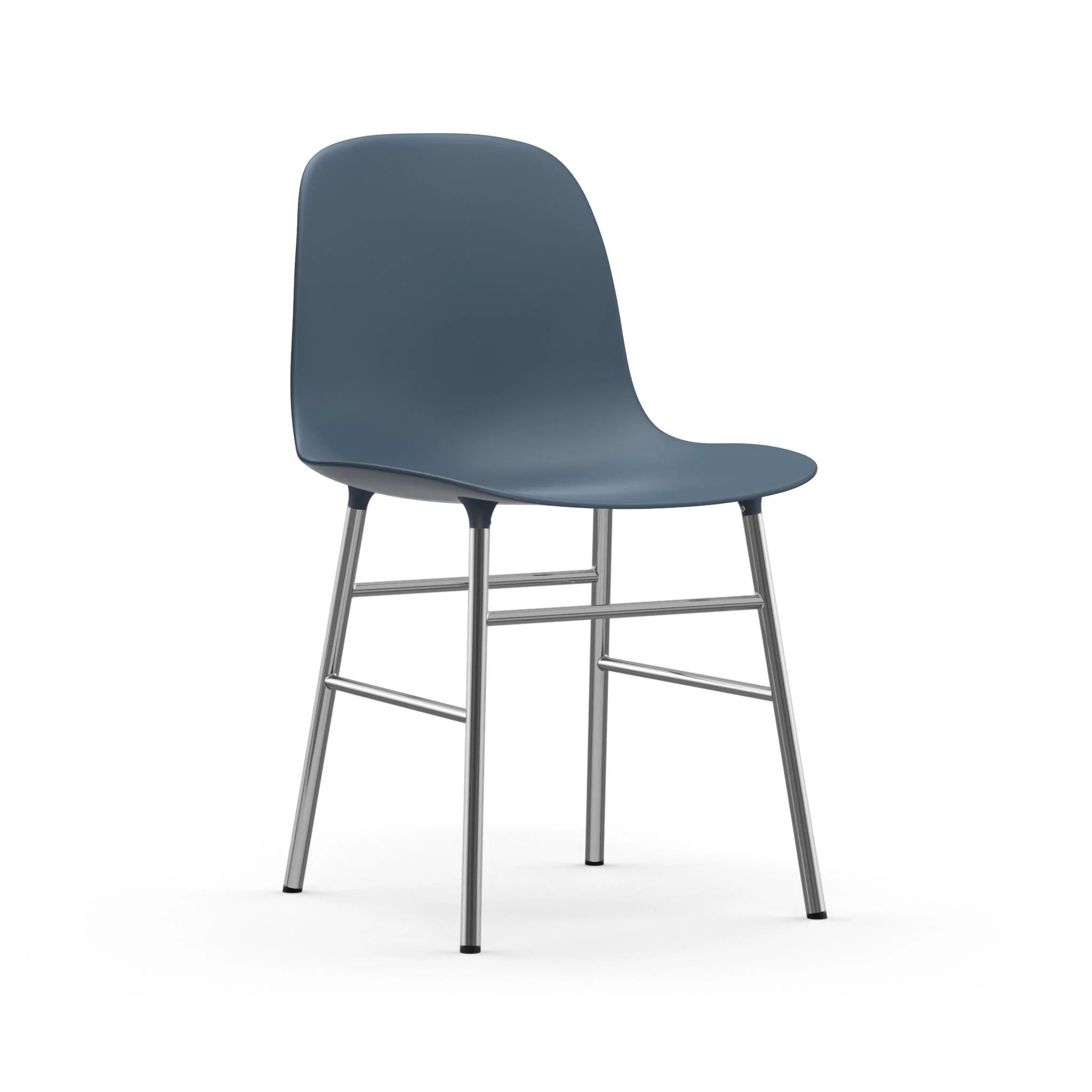 Normann Copenhagen  Form stol med chrome ben - blå