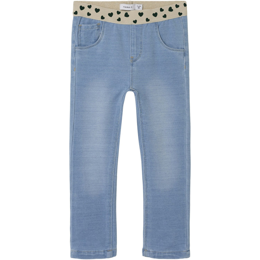 Køb Name It Light Blue Denim Lurex Hearts Nmfsalli Slim Swe Jeans 1190-Bo Noos