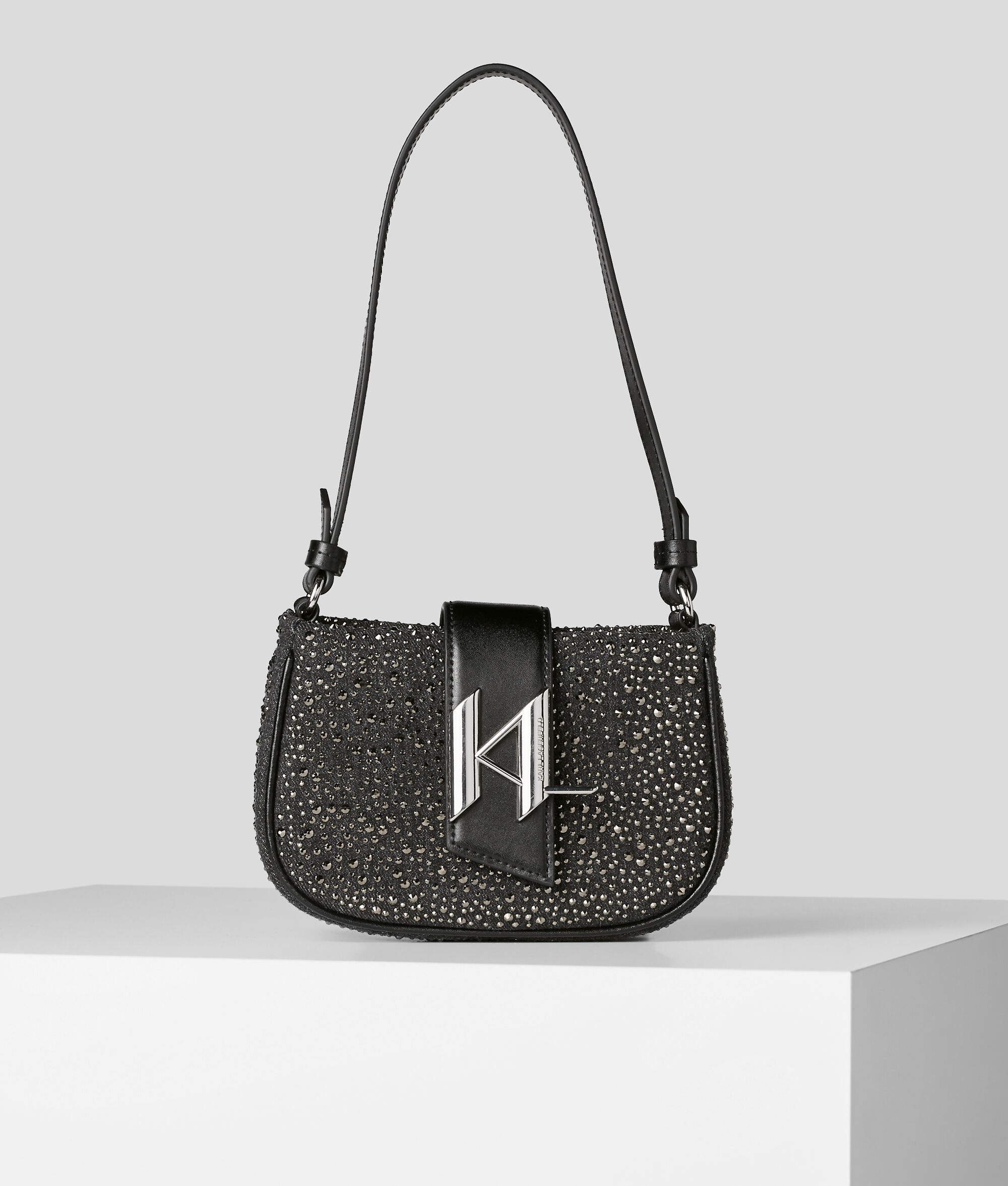 SAC PORTÉ ÉPAULE EN DENIM ORNÉ DE STRASS K/EVENING