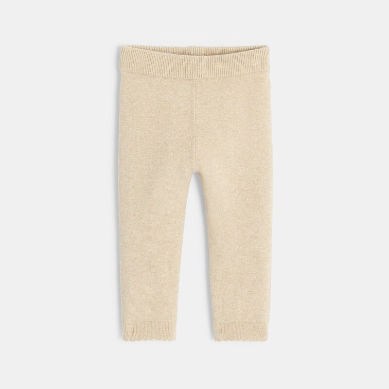 Legging tricot chiné beige bébé fille Beige