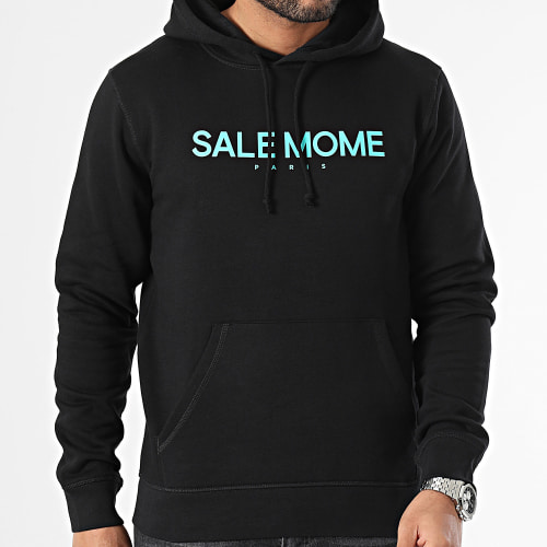 Sweat Capuche Sponso Noir Truquoise