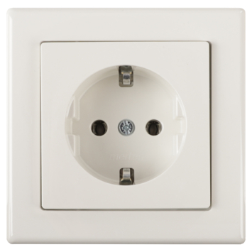 Schneider Merten System-M Enkel Geaard Stopcontact Polarwit
