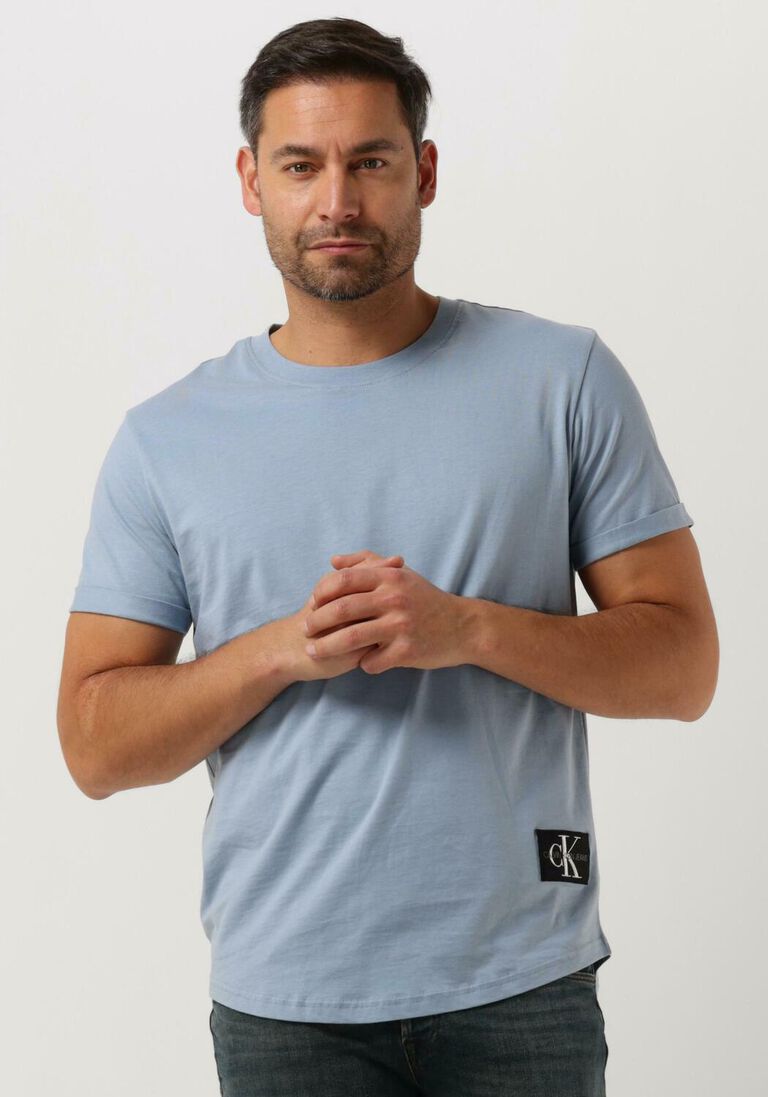 CALVIN KLEIN blauwe calvin klein t-shirt badge turn up sleeve