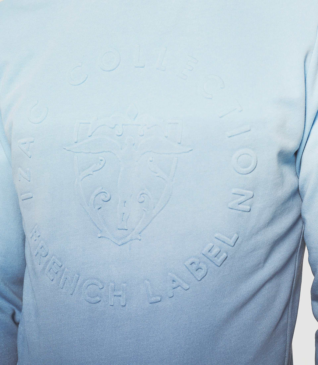 Sweat à capuche dégradé marine et bleu 