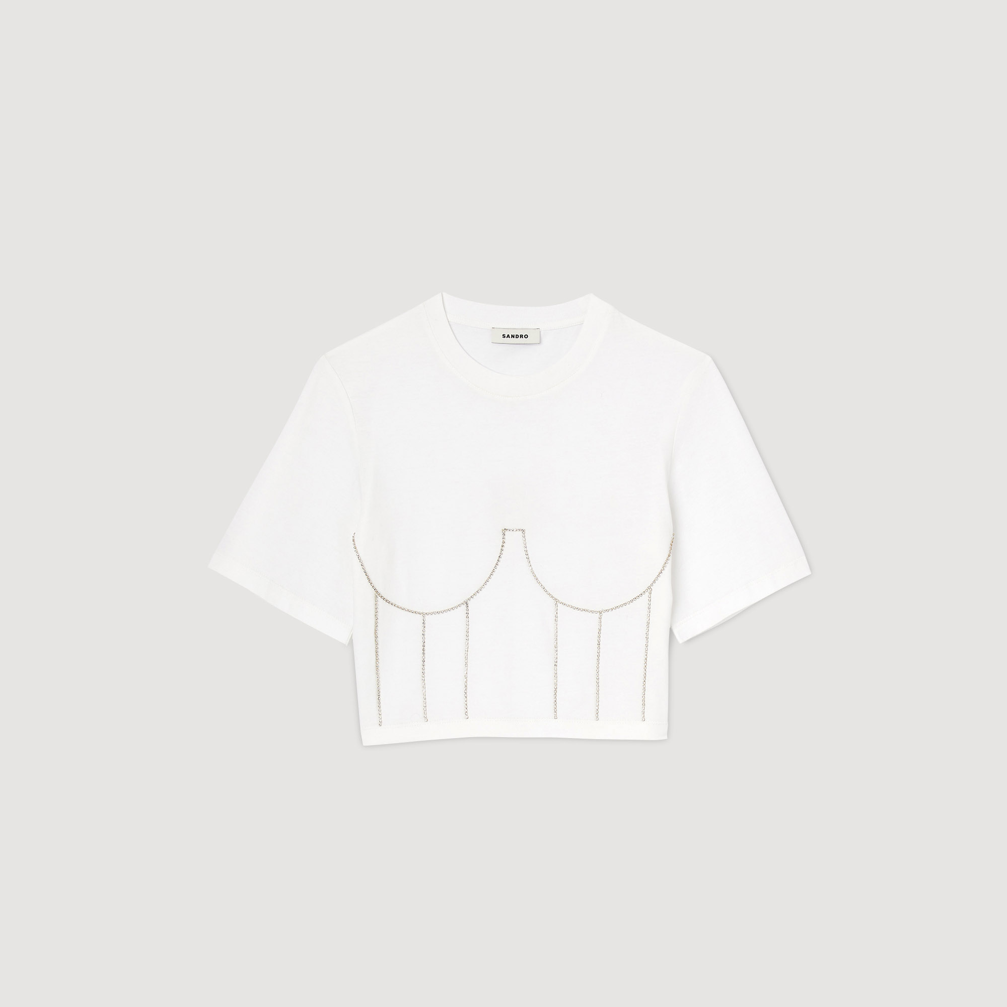 Tee-shirt effet bustier á strass