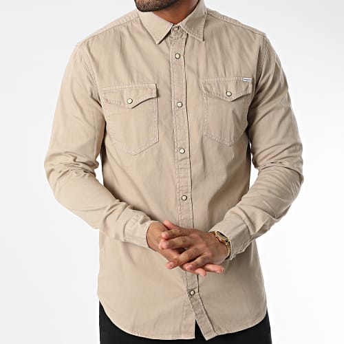 Chemise Jean A Manches Longues Sheridan Beige