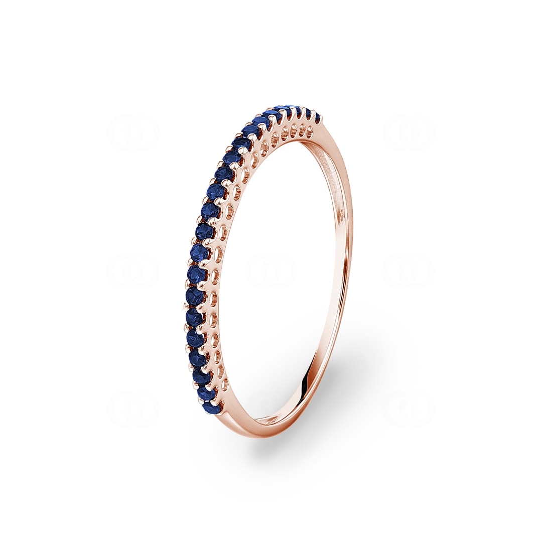 Mémoire-Ring 750/18 K Roségold mit Saphiren
