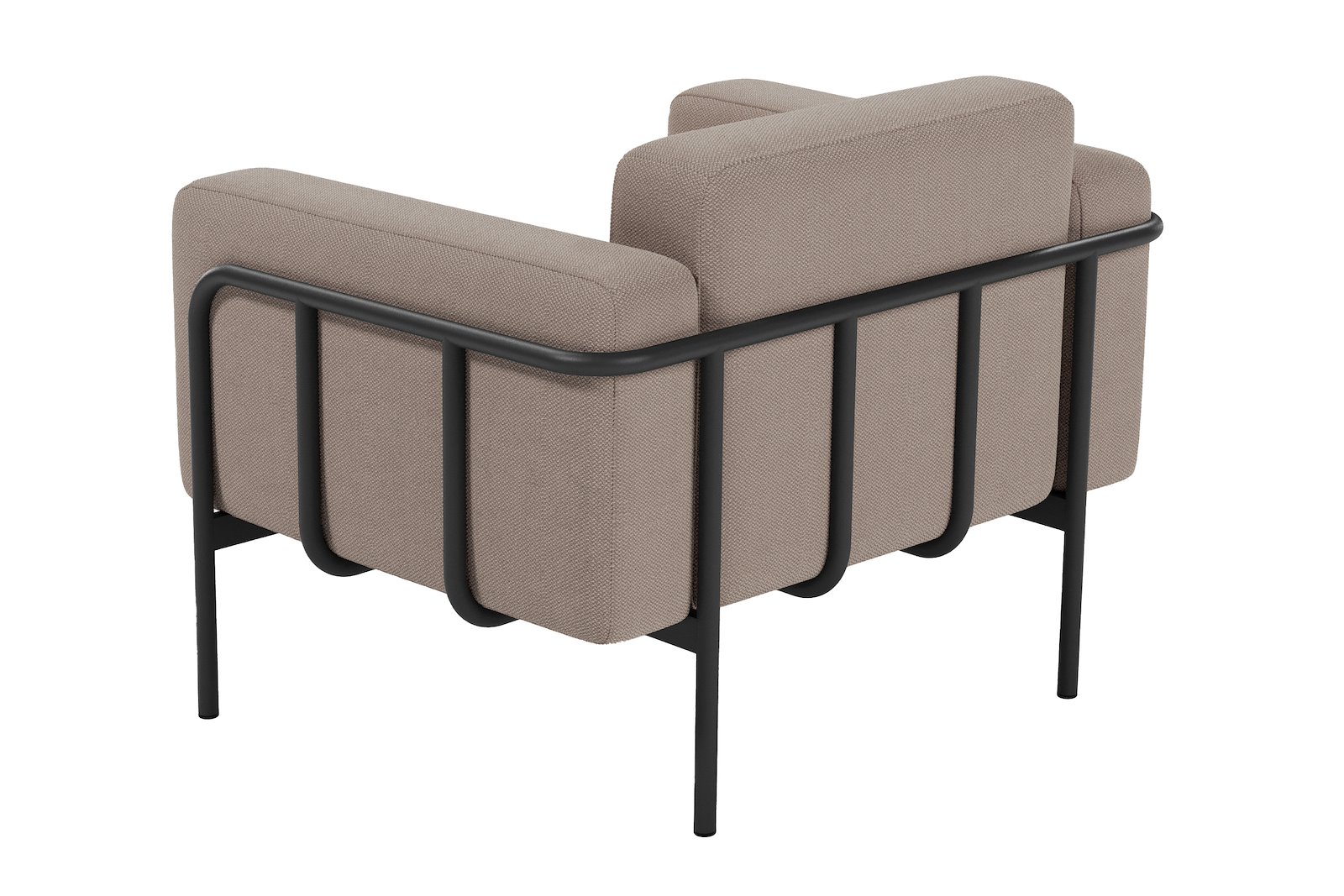 Forli 1-seter hagesofa Tekstil Jojoba 1 stone, med ramme og ben i sortlakkert aluminium.