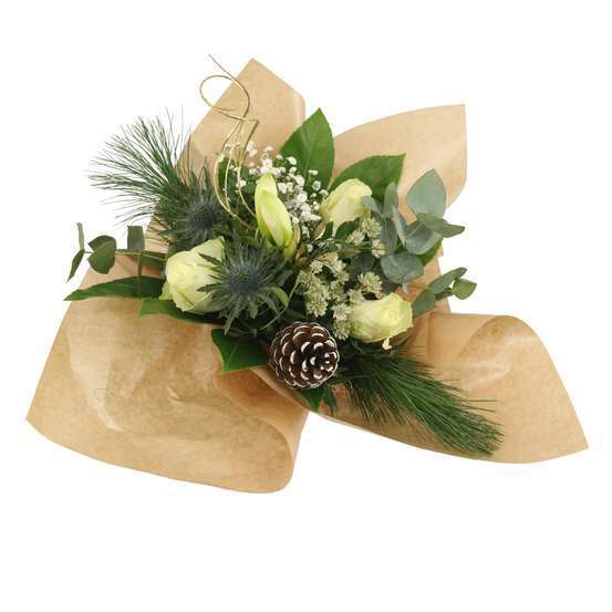 Bouquet de fleurs XL noël Bulle blanc