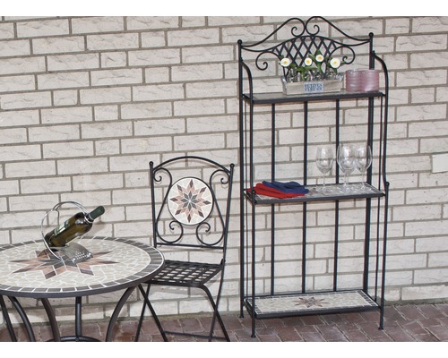 Siena Garden Stella metalen bloemenplank, 62 x 29 x 143 cm, grijs mozaïek