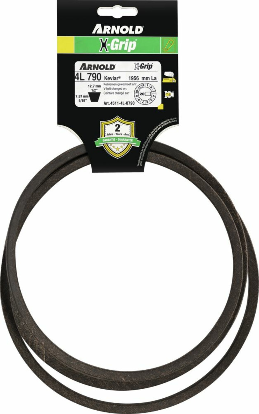 Courroie trapézoïdale x-grip v de type 4l790