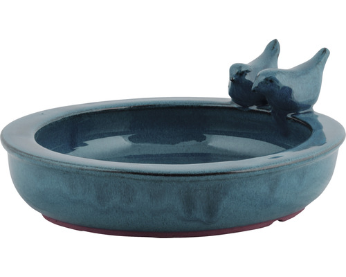 Keramiek vogelbad, rond, Ø 26,7 cm, blauw