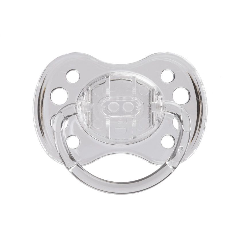 Sucette silicone 0-6 mois avec anneau - Marron
