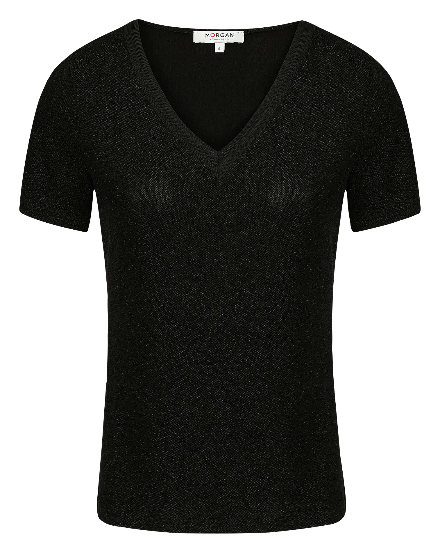 DIWI - Tee-shirt col V métallisé | Noir