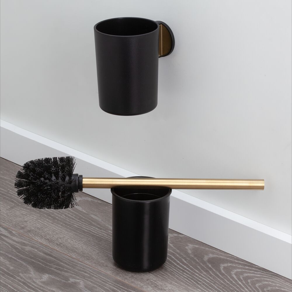 Tiger Tune Toiletborstel met houder Messing geborsteld / Zwart