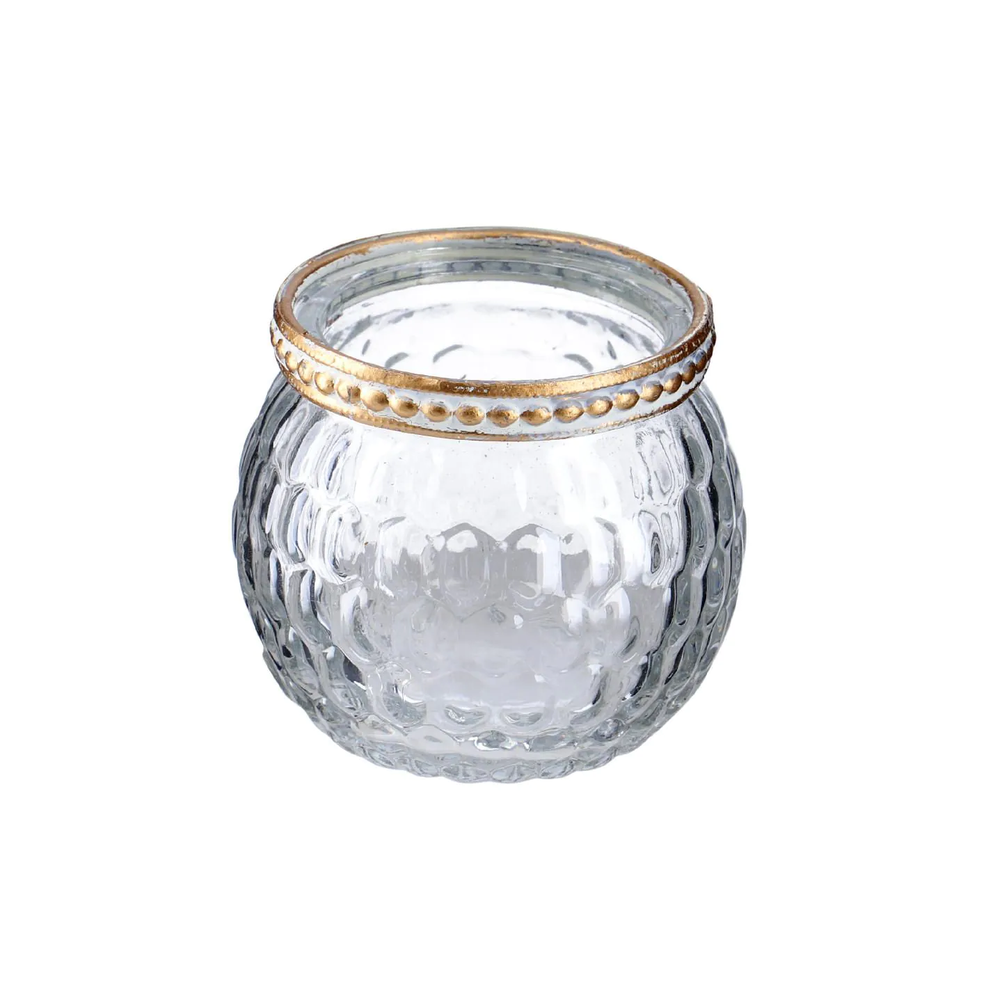 Windlicht Saira, Metallrand, klar/Wabe, 5 cm