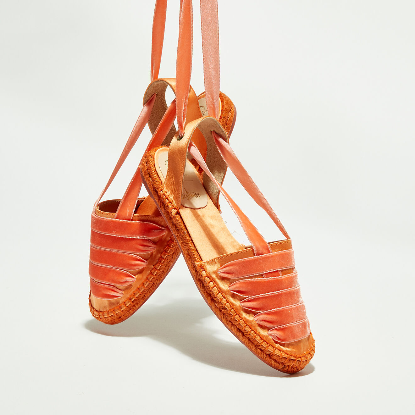 Castaner Espadrilles en Satin & Velours Kimita pêche