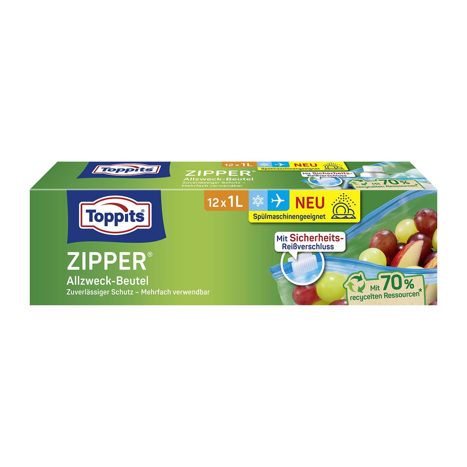 Toppits Zipper Gefrierbeutel 1L