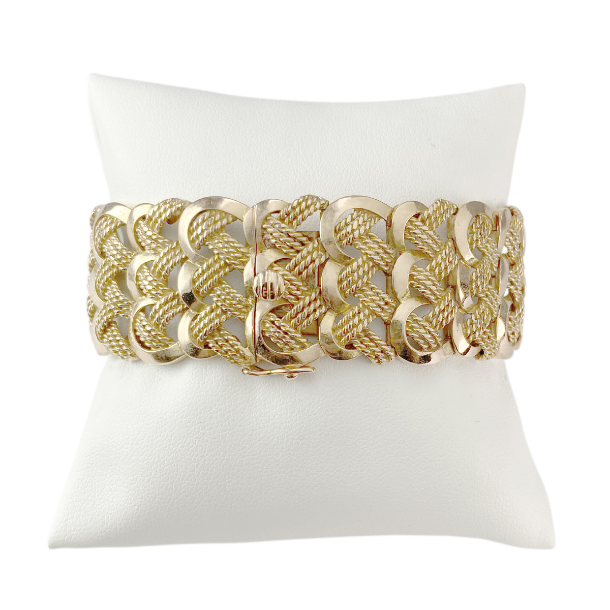 Bracelet d'occasion or 750 jaune maille fantaisie 18.5 cm