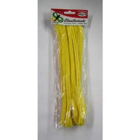 Meyco Chenilledraht, gelb, 8 mm, 50 cm, 10 Stück