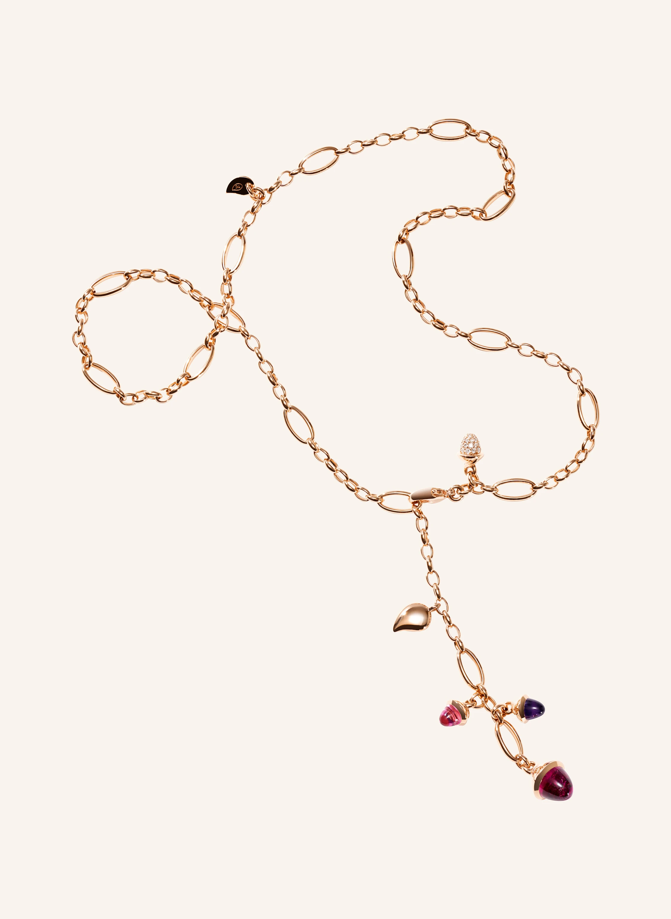 TAMARA COMOLLI Halskette NECKLACE MIKADO DELICATE 51 CM 'WILDBERRY' WITH DIAMOND PAVÉ 18K Roségold