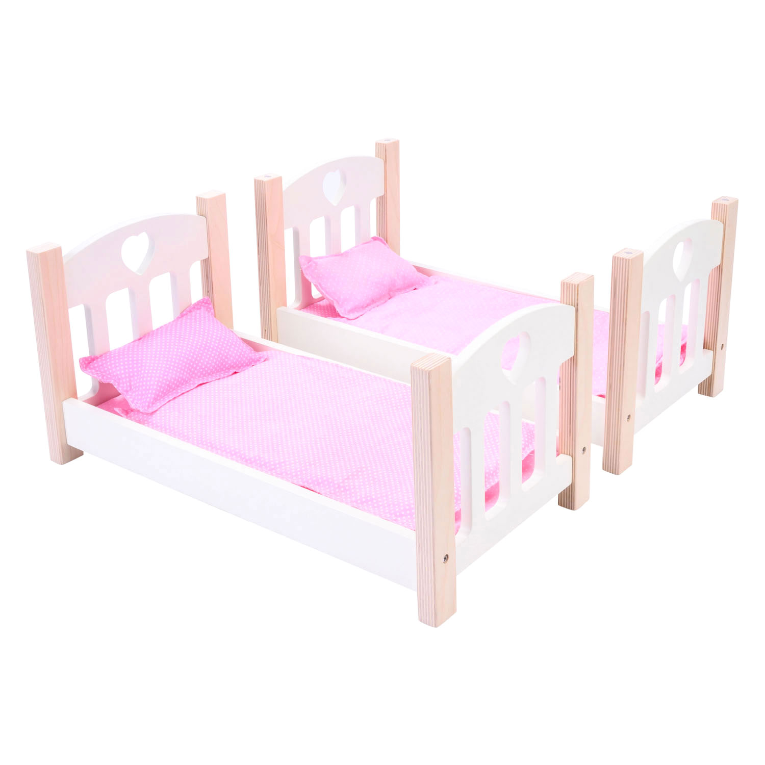 Poppen Stapelbed Roze/Wit