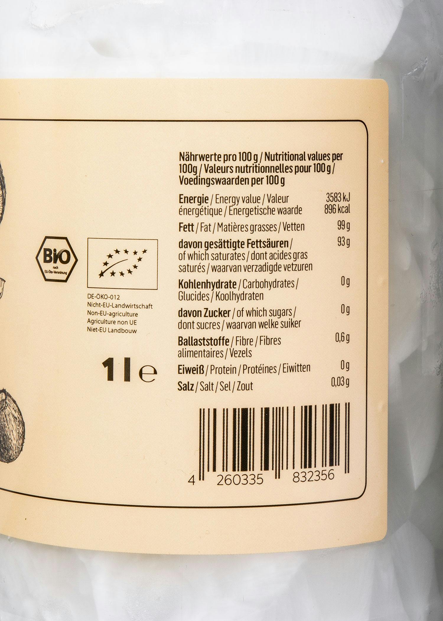 Bio Kokosöl 1 L