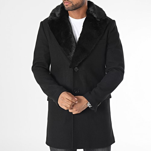 Manteau Col Mouton Noir