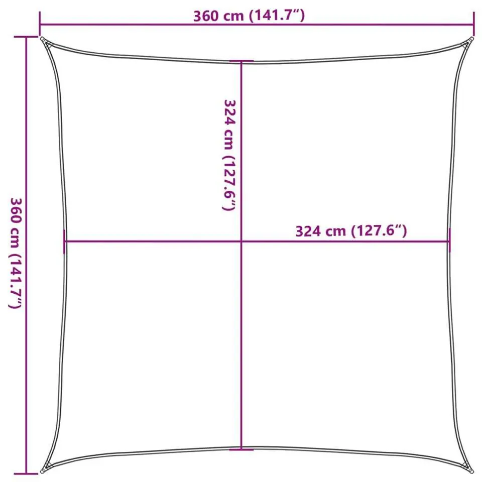 vidaXL - Zonnezeil - Crème - 3.6 x 3.6 m