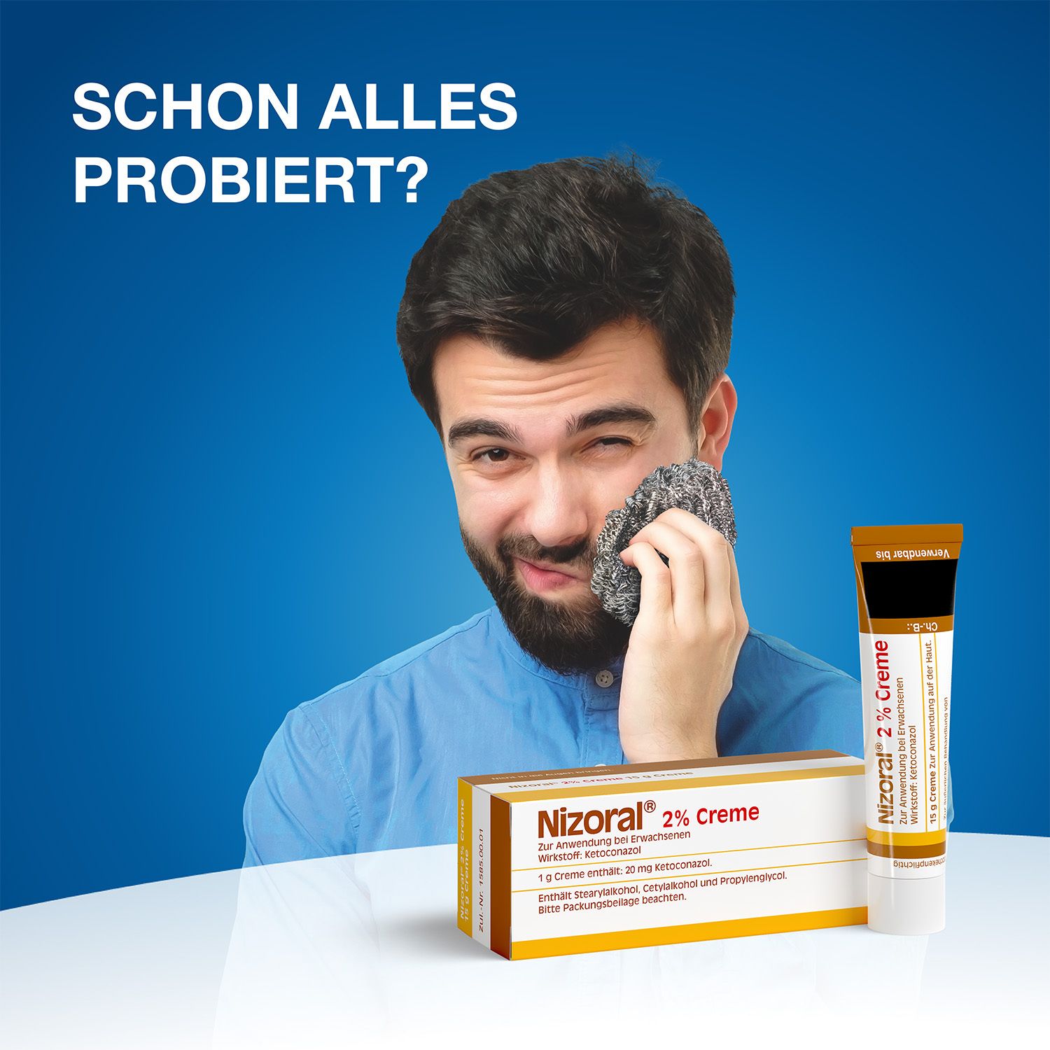 Nizoral® 2% Creme bei Pilzinfektionen der Haut (Dermatomykosen). Mit dem pilzabtötenden Wirkstoff Ketoconazol (2 %)