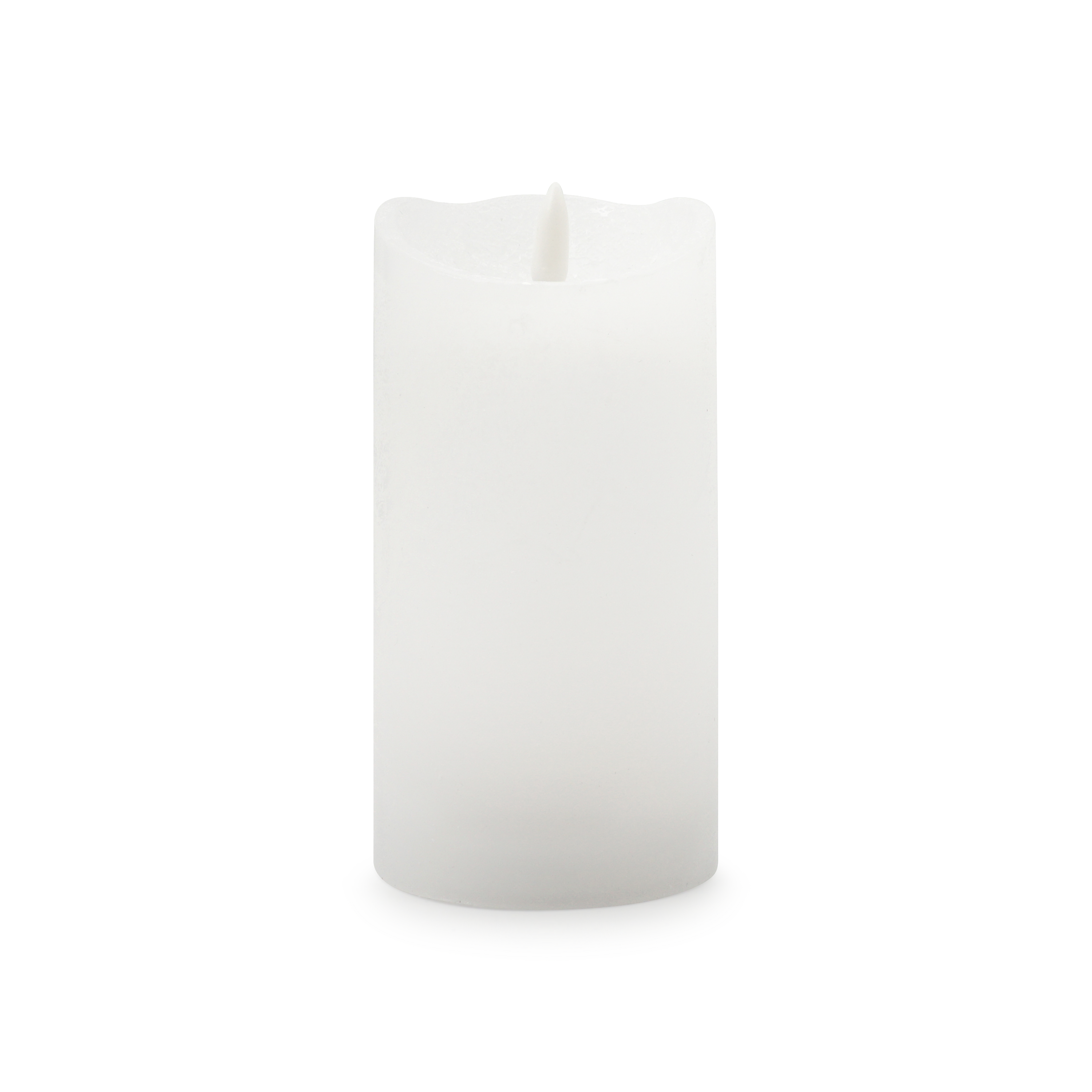 (15cm) Echtwachs LED Pillar Kerze Home Deko Stimmungsleuchte Flamme Rustic (12.061-15) - Weiss