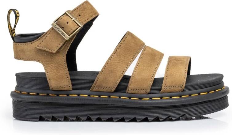 Dr. Martens Sandalen met sleehak Blaire Muted Olive Tumbled Nubuck