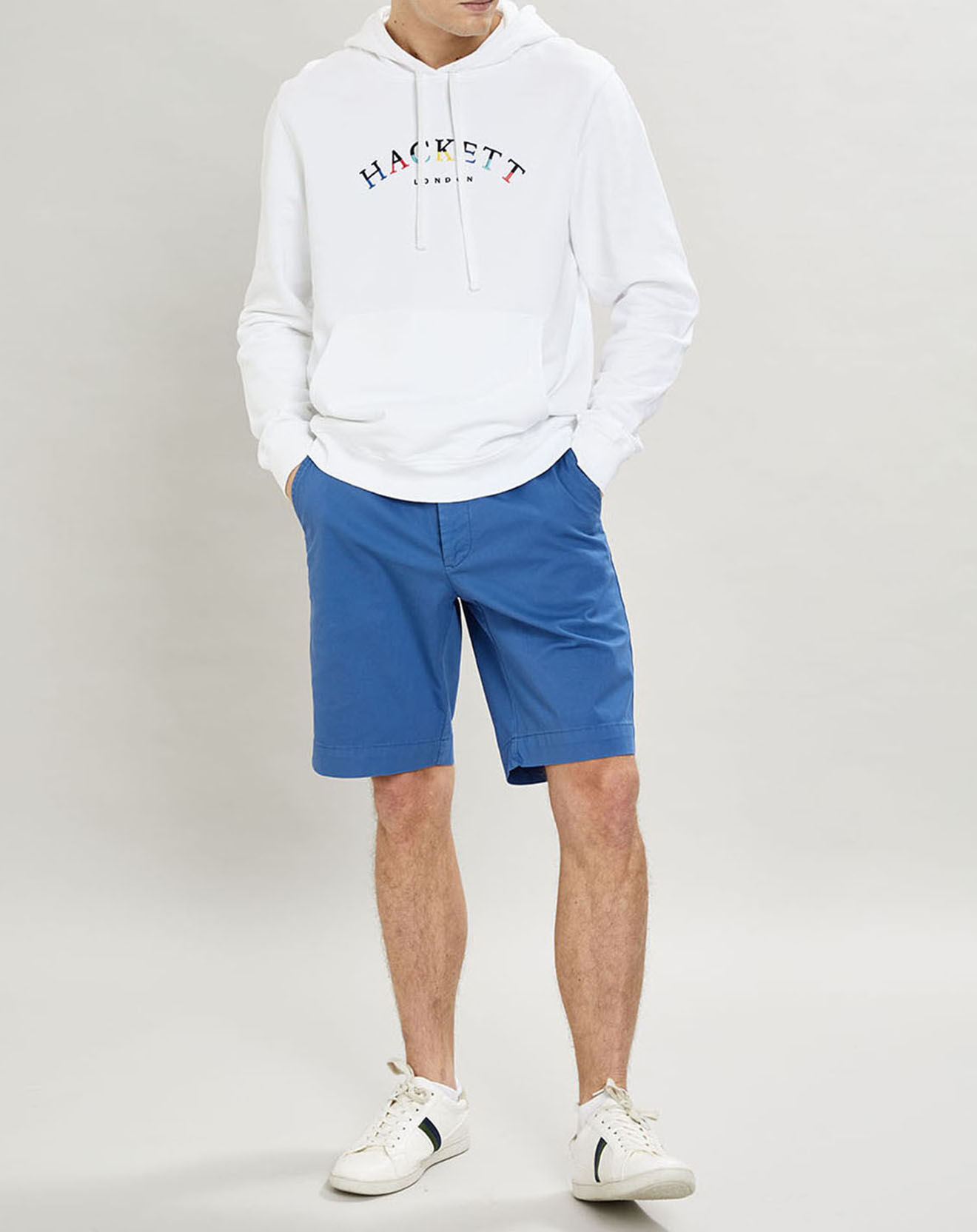 Hackett London Sweat à capuche brodé blanc