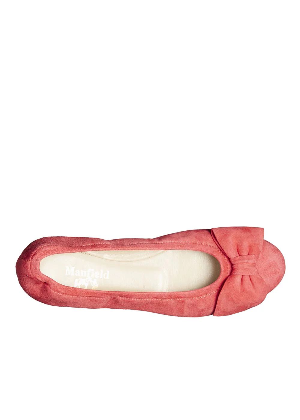 BALLERINE NOEUD VELOURS ROSE