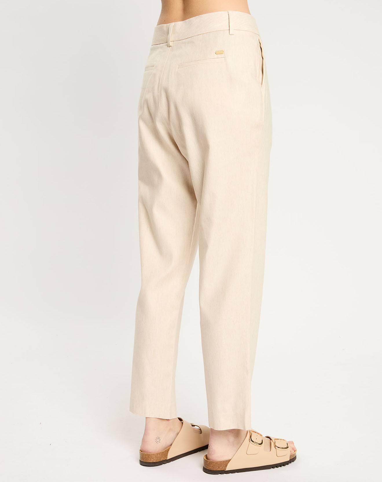 Scotch & Soda Pantalon en Lin mélangé à pinces écru