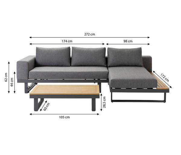 Dehner Lounge Riva, 3-teilig