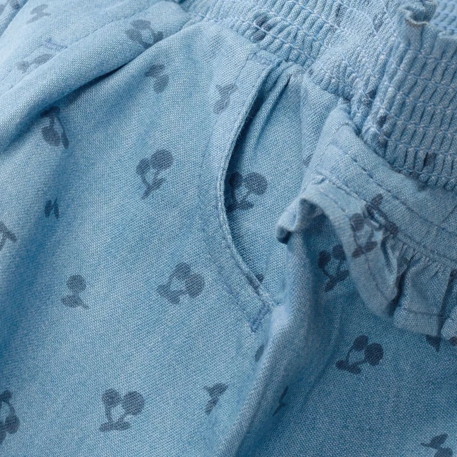 STACCATO Hose mid blue denim gemustert